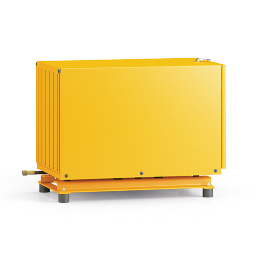 KAESER Reciprocating compressor unit model KCT 401-G on base plate oil-free, with sound insulation cover