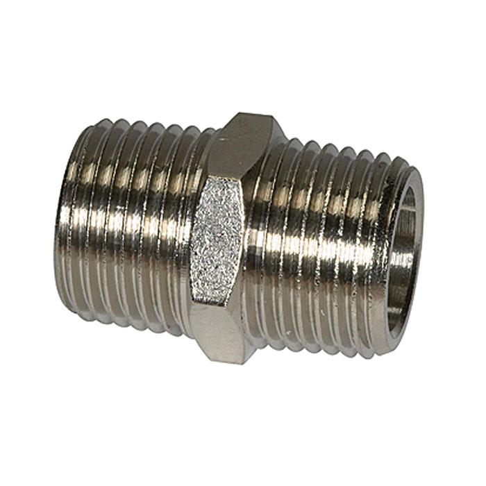 Double threaded nipple G 1 1/2 exterior, G 1 1/2 exterior, AF 48