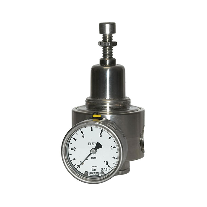 Stainless steel pressure regulator, 1.4404, G 1/4, 0.5 - 8 bar