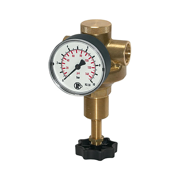 Pressure regulator for water, pressure gauge, G 1/2, 0.5 - 6 bar