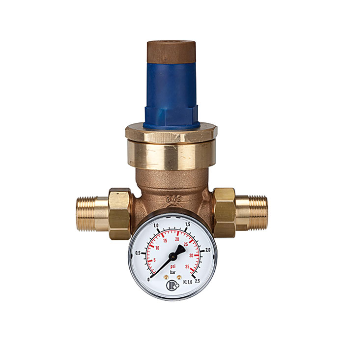 Pressure regulator for water, pressure gauge, R 1/2, 0.2 - 2 bar