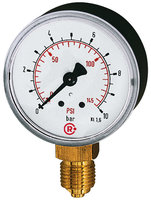 Standard pressure gauge, radial bottom, G 1/8, 0 - 2.5 bar/36 psi