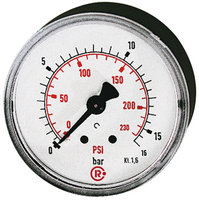 Standard pressure gauge, rear centric, G 1/8, 0 - 2.5 bar/36 psi