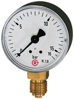 Standard pressure gauge, radial bottom, G 1/8, -1 / 0 bar, Ø 40