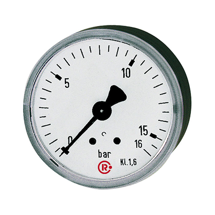 Standard pressure gauge, rear centric, G 1/8, 0 - 2.5 bar, Ø 40