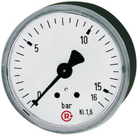 Standard pressure gauge, rear centric, G 1/8, -1 / 0 bar, Ø 40