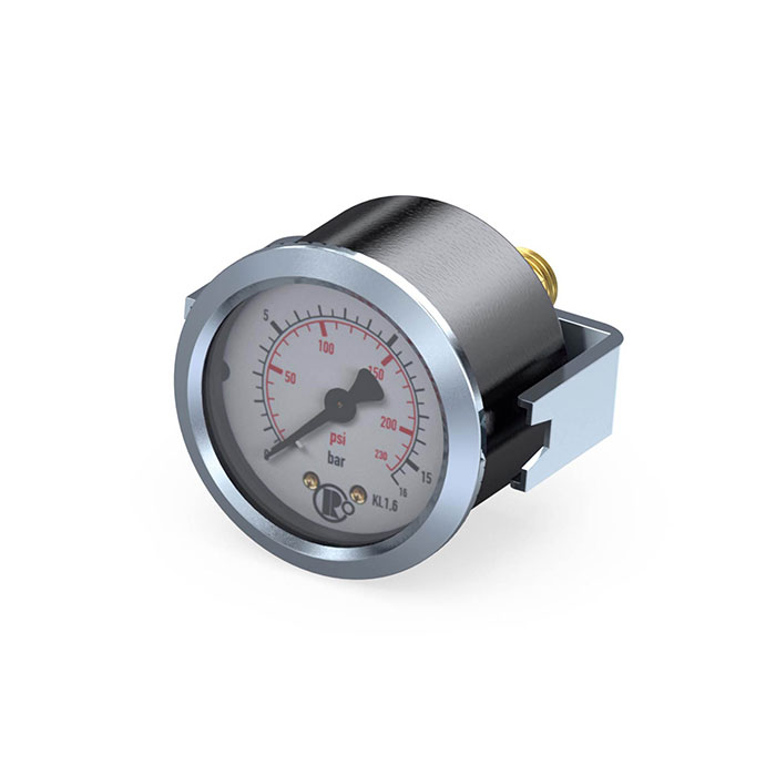 Standard pressure gauge, triangle front ring, G 1/8, 0 - 2.5 bar