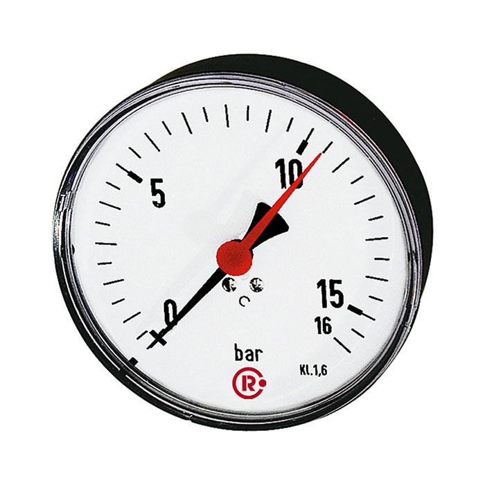 Standard pressure gauge, rear centric, G 1/4, -1 / 0 bar, Ø 80