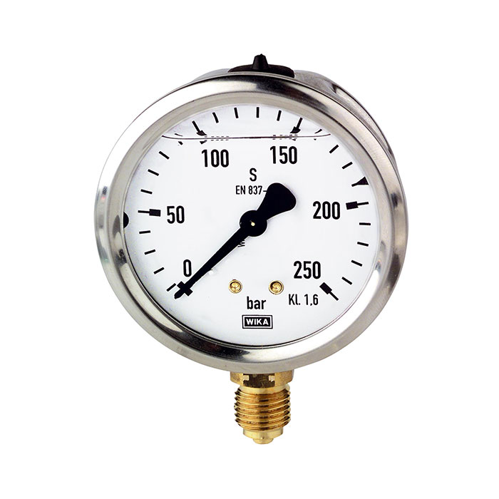 Glycerine pressure gauge, radial bottom, G 1/4, -1 / 0 bar, Ø 63