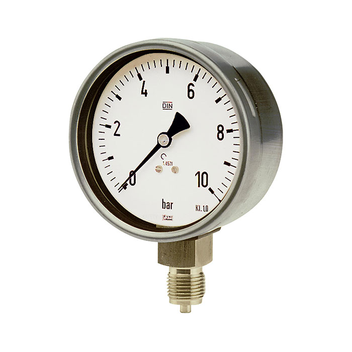 Pressure gauge, CrNi steel, radial bottom, G 1/4, 0 - 4 bar, Ø 63