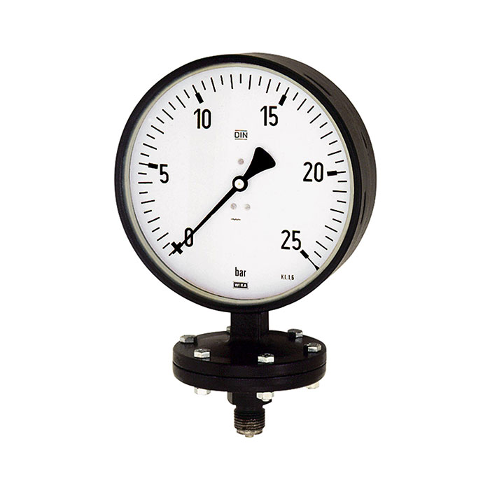 Diaphragm pressure gauge, Robust design, G 1/2, 0 - 1 bar, Ø 100