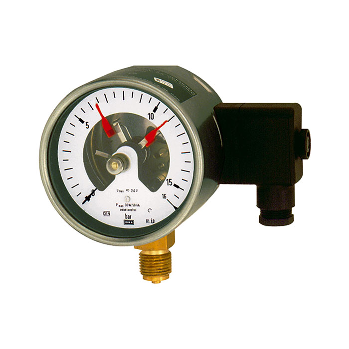 Contact pressure gauge, radial bottom, G 1/2, 0 - 6 bar, Ø 100