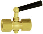 Block valve pressure gauge, Bushing-Bushing, bright brass, G 3/8