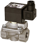 2/2-way sol. valve,AISI 304,FPM,NC, force pilot op.,230 V,G 1/2