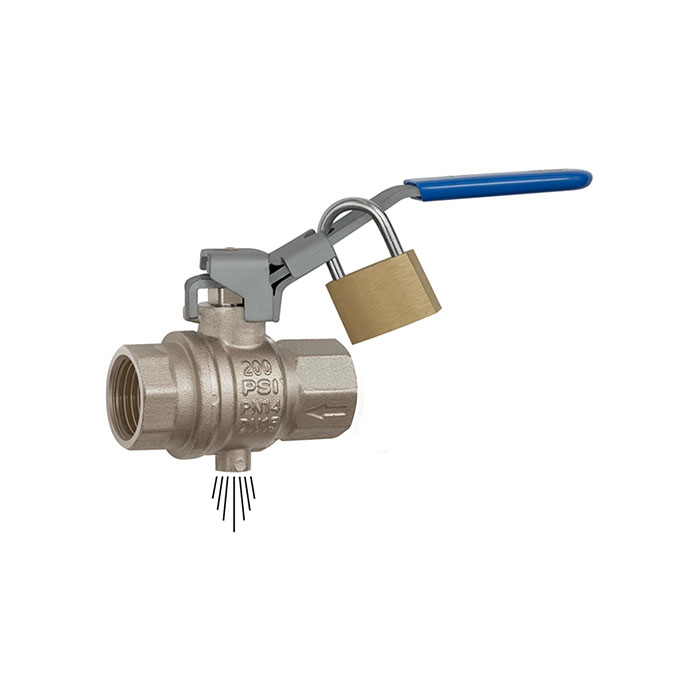 Ball valve, lockable, venting hole, Rp 1/4