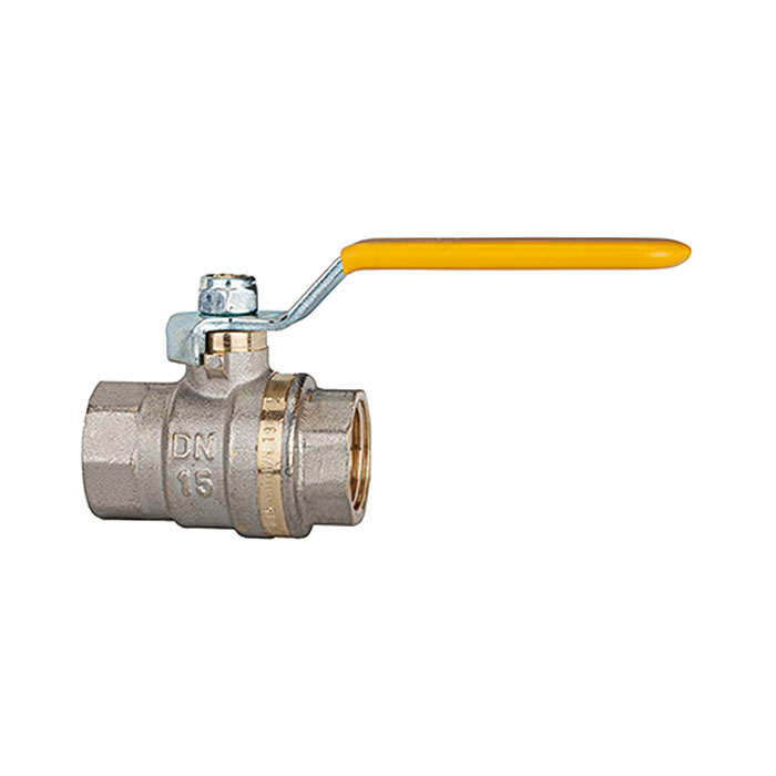 Ball valve standard design, yellow steel lever, IT/IT, G 1/4