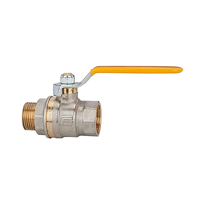 Ball valve standard design, yellow steel lever, IT/ET, G 1/4