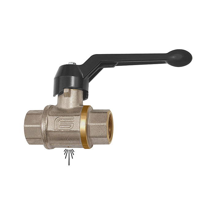 Ball valve not lockable, venting hole, Rp 1