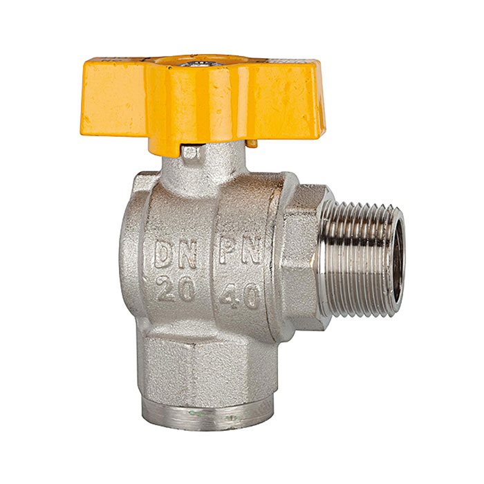 Rectangular ball valve, nickel-plated brass, IT/ET, R/Rp 3/4