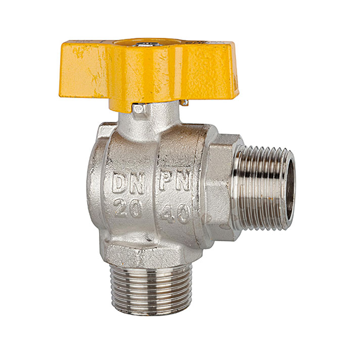 Rectangular ball valve, nickel-plated brass, ET/ET, R 1