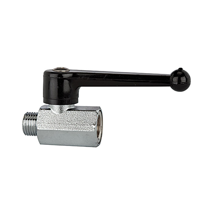 Mini ball valve, Sand blasted, Manual lever, G 1/4 IT/ET