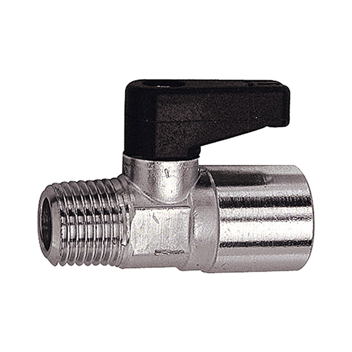 Mini ball valve, Rotating handle, R/Rp 1/4 ET / 1/8 IT