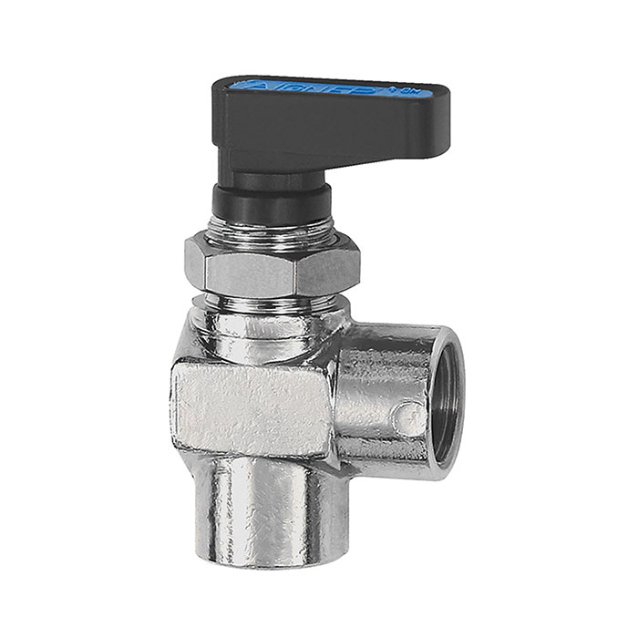 Angled mini ball valve, Control panel integration, G 1/8 IT