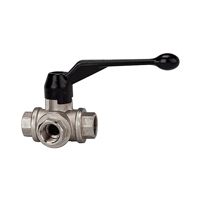 3-way ball valve, T-hole, standard type, Rp 1/2