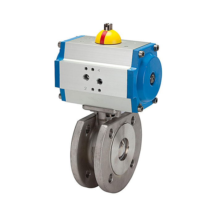 Compact flange ball valve, Pneumat. actuation drive, DN 15