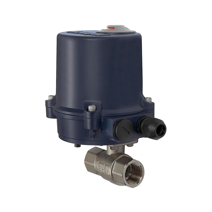 Brass ball valve, Elect. actuation drive 230 V AC,50 Hz, Rp 1 1/2