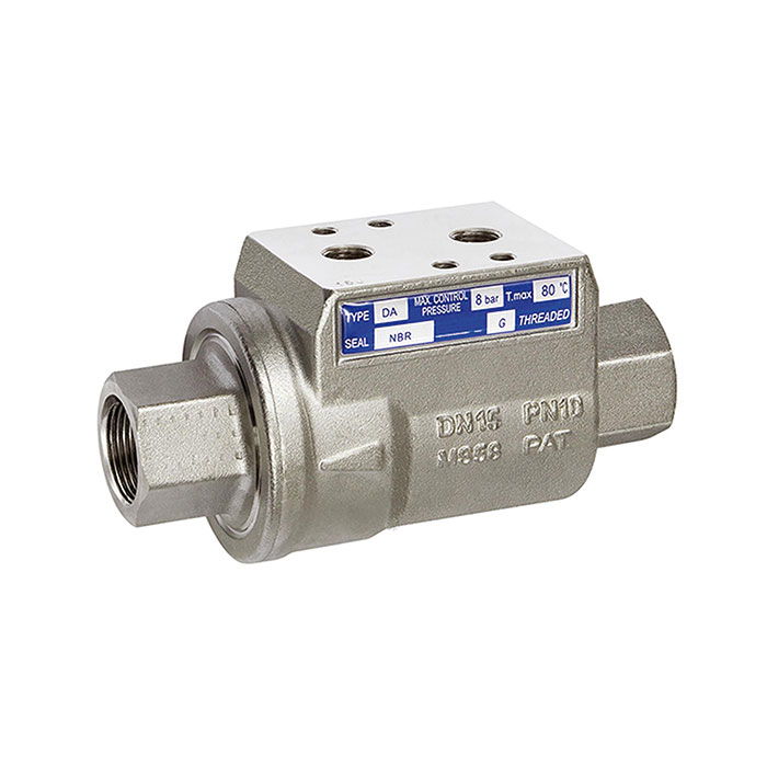 Coaxial valve pneumat. actuated, double-acting, NC, NBR, Rp 1/2