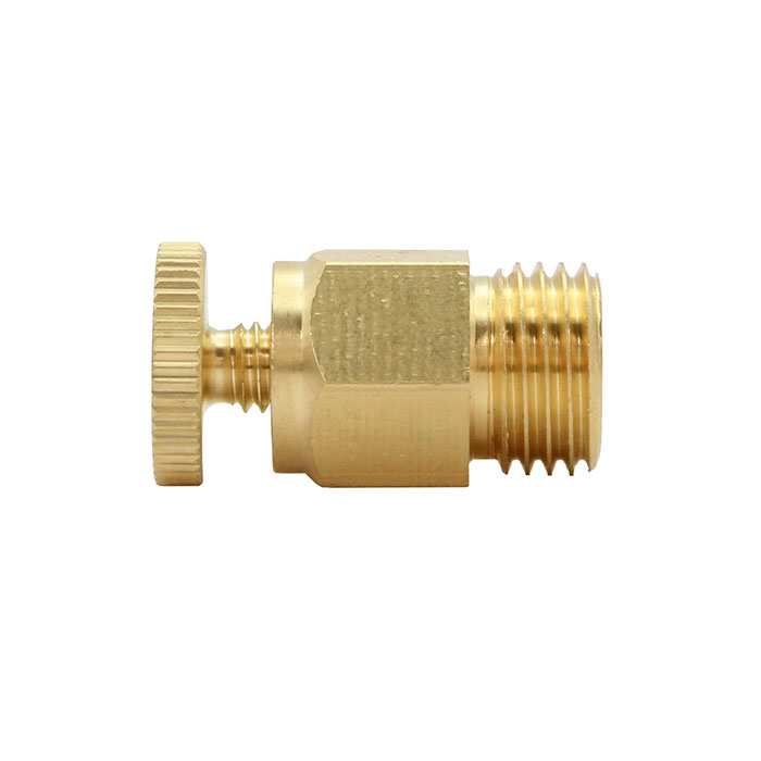 Bleeder and venting valve, brass, straight shape, G 1/8