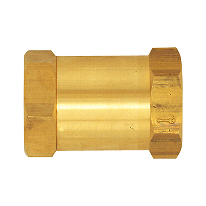 Check valve, straight-way variant, brass, G 1 IT, 0.1 bar