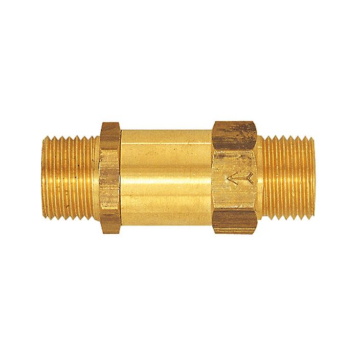 Check valve, straight-way variant, brass, G 1/4 ET, 0.2-0.4 bar