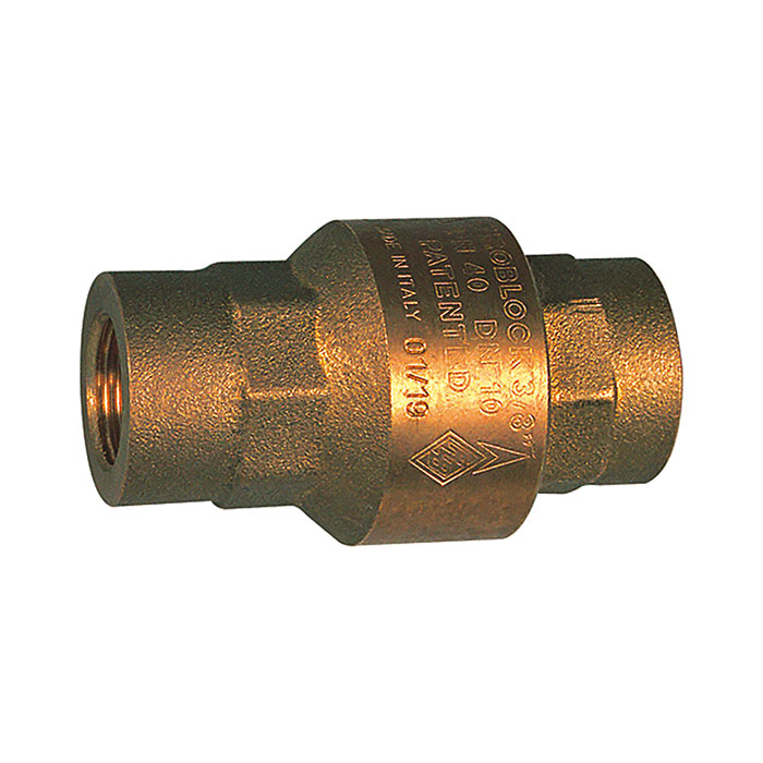 Check valve, Full passage, Brass, Rp 3/4, 20 - 50 mbar