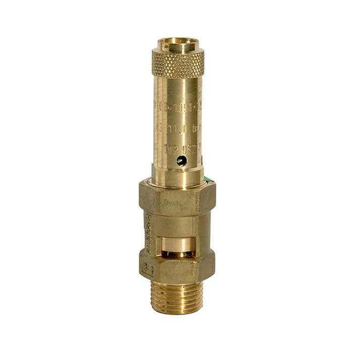 Safety valve, Brass, G 1/2, Trigger pressure 0.4 bar