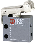 3/2-way miniature valve, Mechanical, Roller lever, NC, M5 side