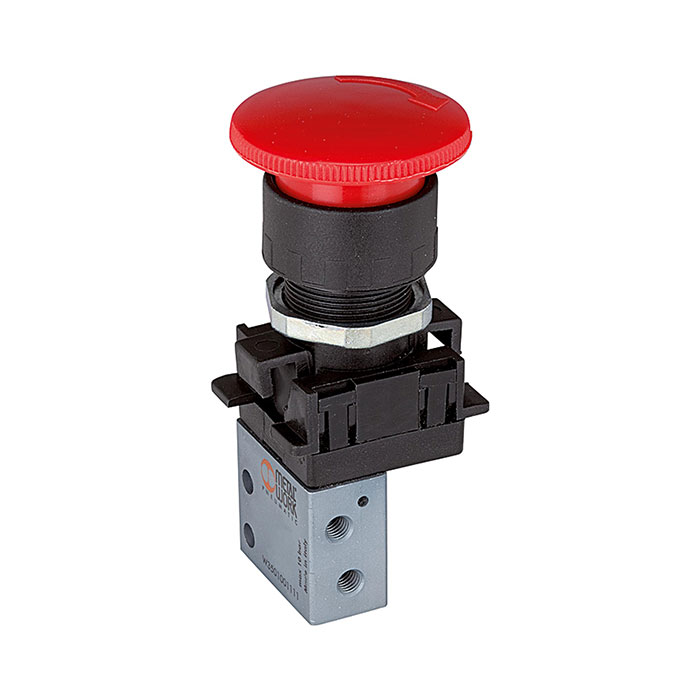 3/2-way mini valve, man.Palm button emergency stop NC 4mm side