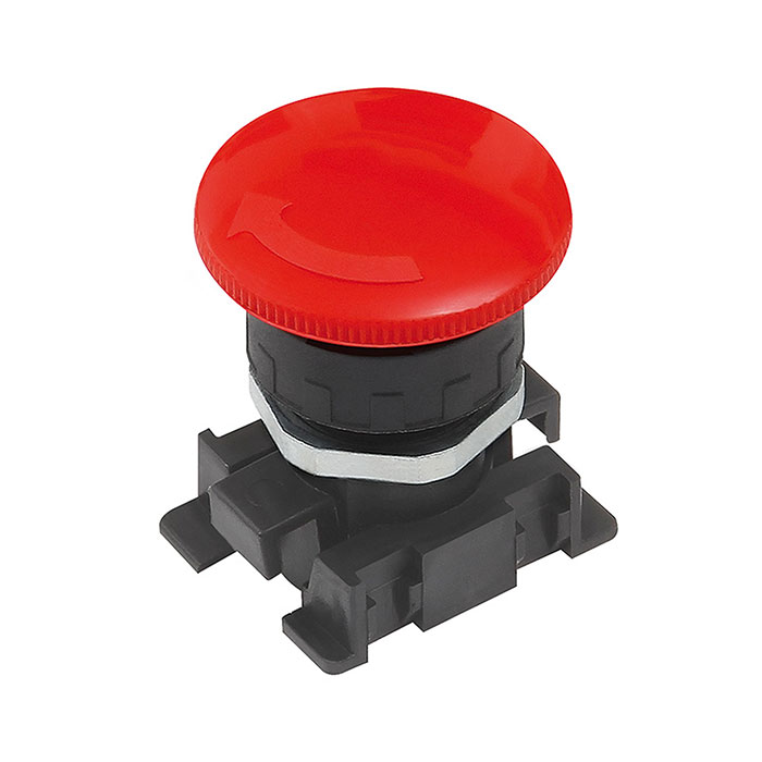 Red palm button with emergency locking