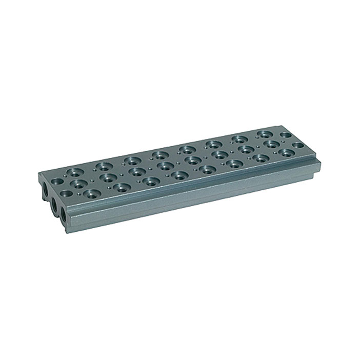 Multi-base plate for the way valves, 8 valve positions, G 1/8