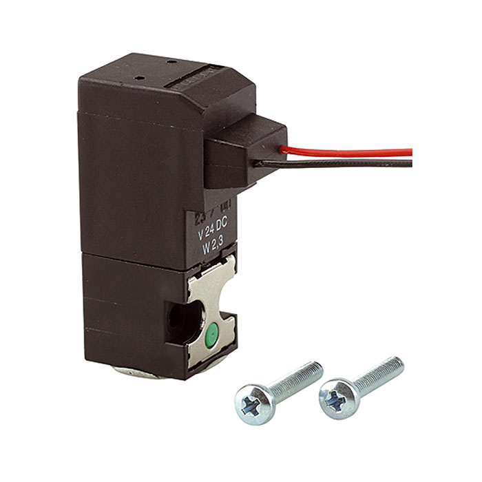 3/2-way mini solenoid valve directly controlled, NC, 24 VDC cable