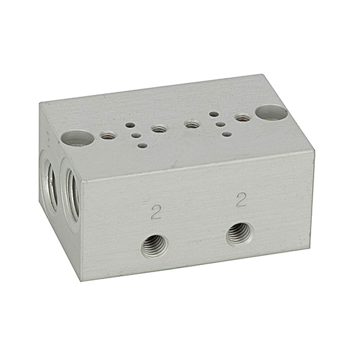 Series base plate 2-fold, M5 for mini solenoid valve 15 mm