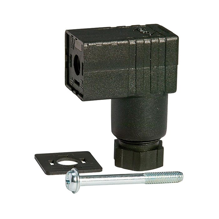 Equipment plug for mini solenoid valve 15 mm, PG 9 C shape