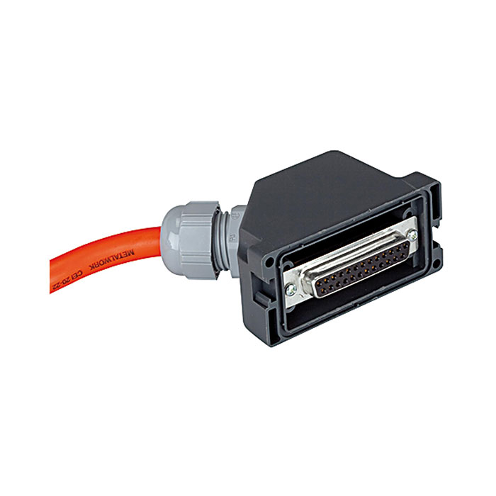 El. Anschl. Multipol 25-polig, IP 65, Steckdose IP 67, 5 m Kabel