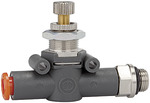 Unidir. flow contr.valve Flow one-sided, hose-thread G1/8 hose Ø4