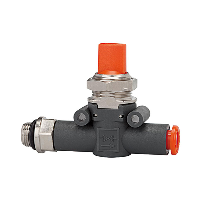 Blocking valve, Thread (inlet) - hose (outlet), G 1/4 hose 6