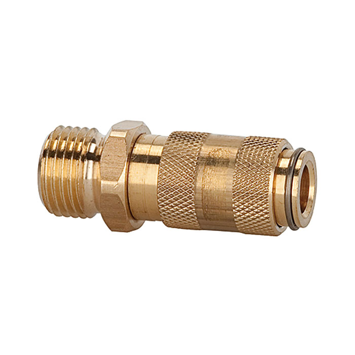 Quick-connect coupling I.D. 2.7, bright brass, M5 ET