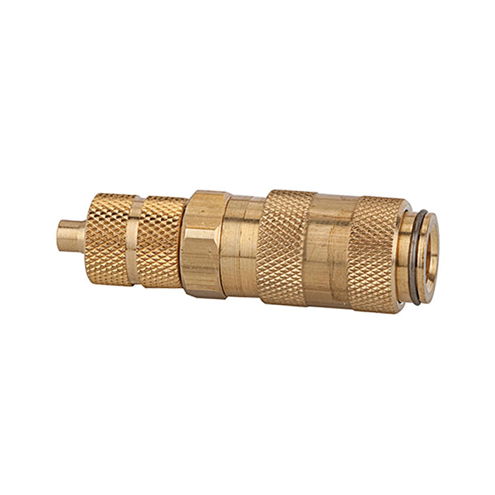 Quick-connect coupling I.D. 2.7, bright brass, Hose connect. 4x3