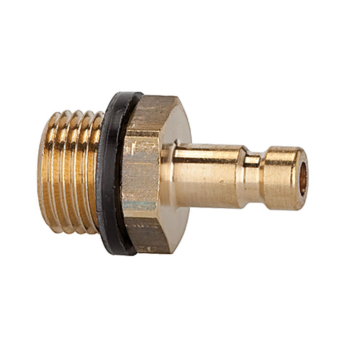 Nipple for couplings I.D. 2.7, bright brass, M5 ET, AF 7