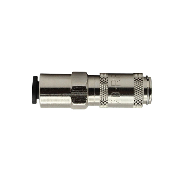 Quick-connect coupling I.D. 2.7 nickel-plated brass, push-in 4 mm